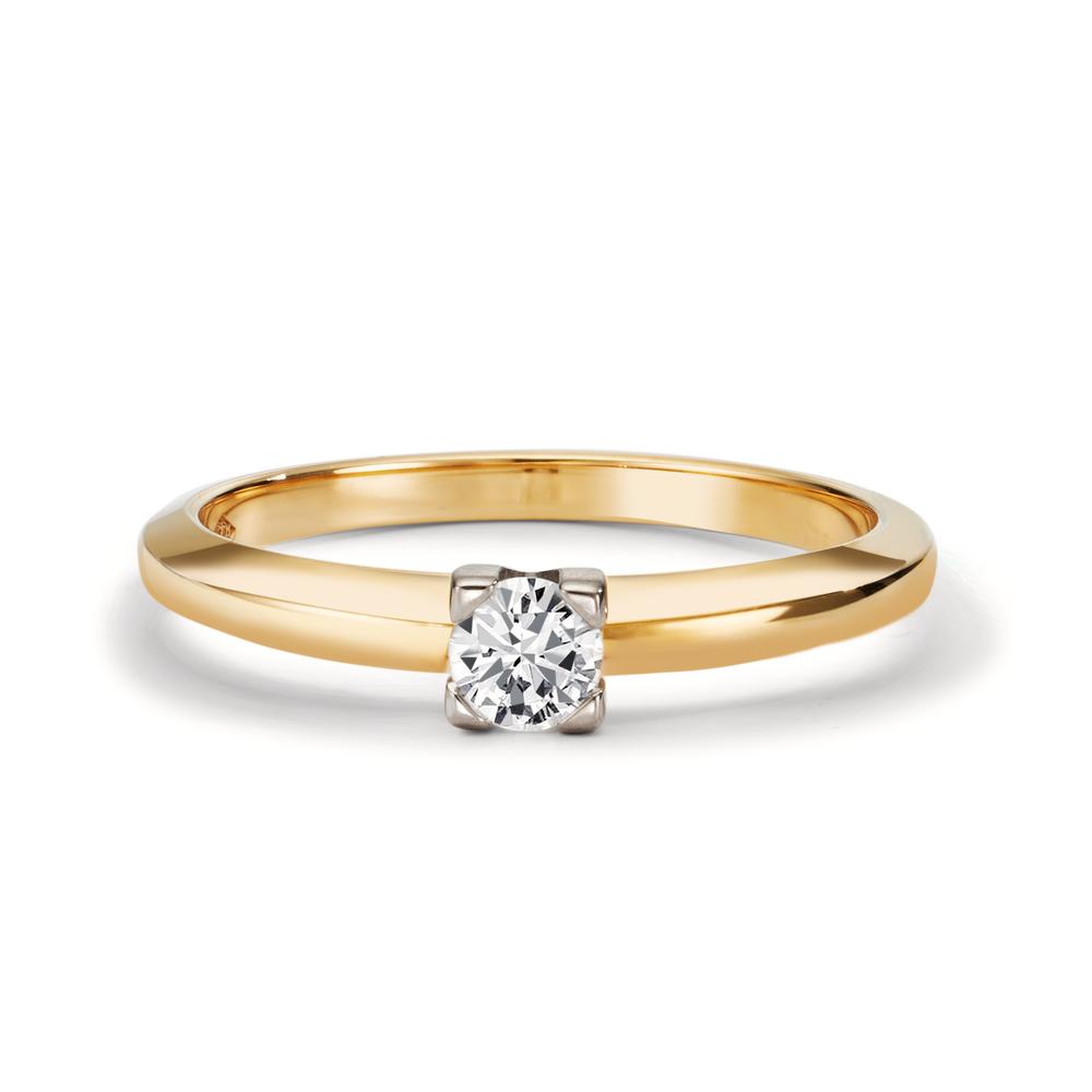 Anillo solitario 750/oro amarillo de 18 quilates Diamante 0.30 ct, w-si Bicolor