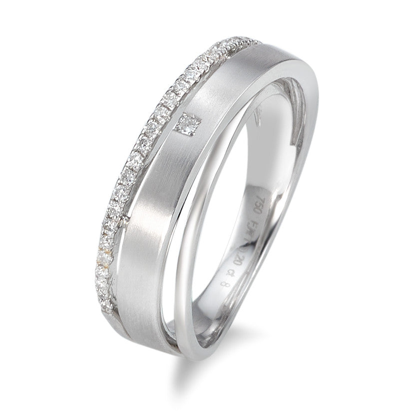 Anillo de dedo 750/oro blanco de 18 quilates Diamante 0.20 ct, 28 piedras, w-si