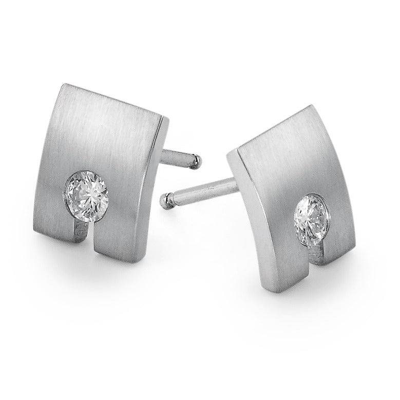 Pendientes 750/oro blanco de 18 quilates Diamante 0.20 ct, 2 piedras, w-si
