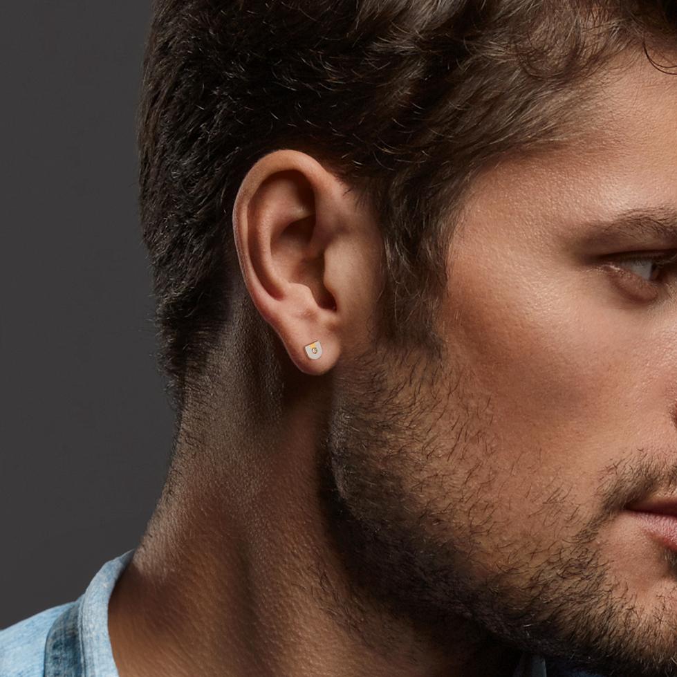 Pendientes 1ud 950 platino Diamante 0.02 ct, w-si