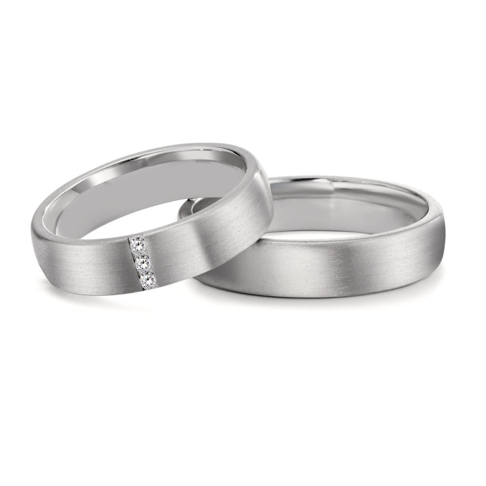 Anillo de pareja 750/oro blanco de 18 quilates