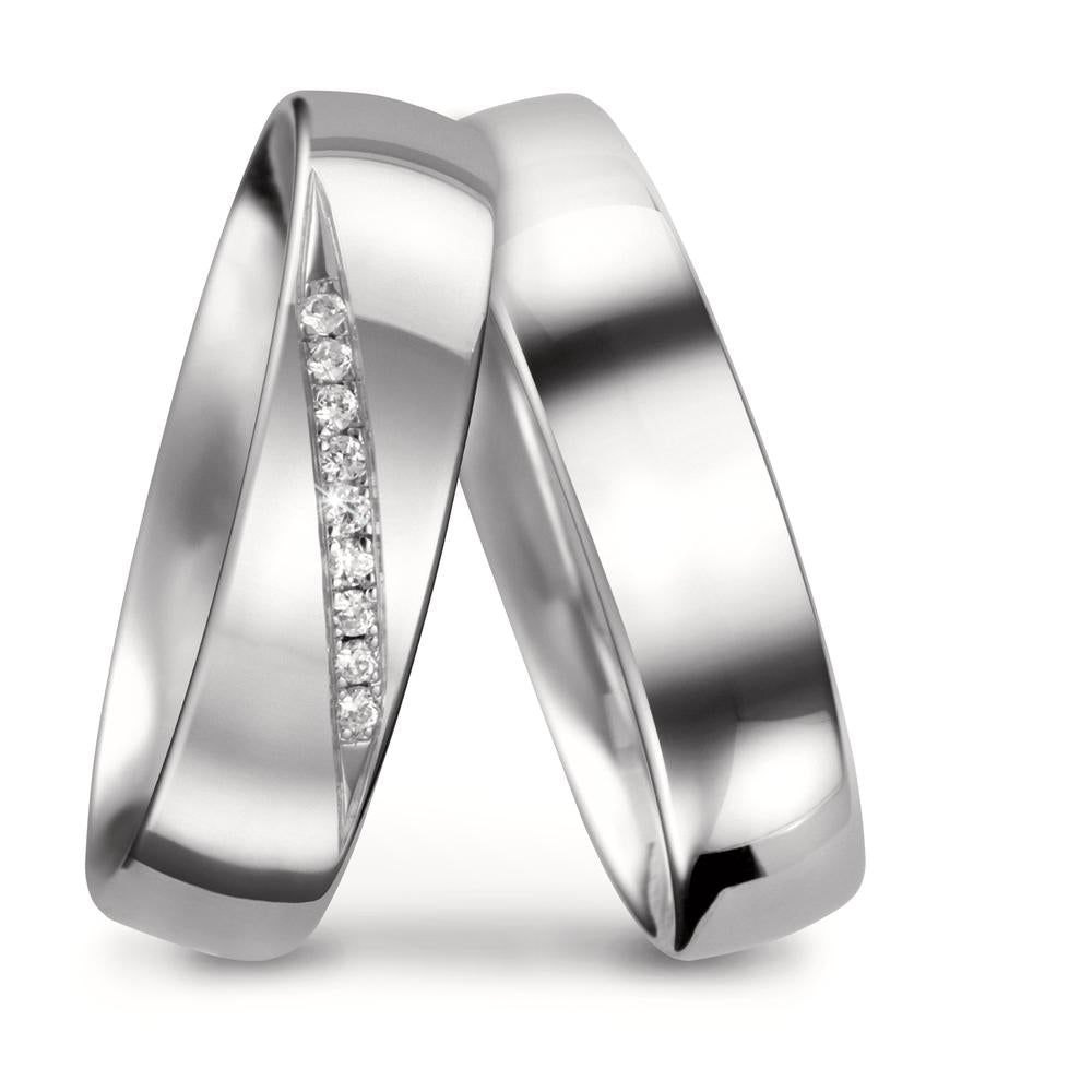 Anillo de pareja 750/oro blanco de 18 quilates