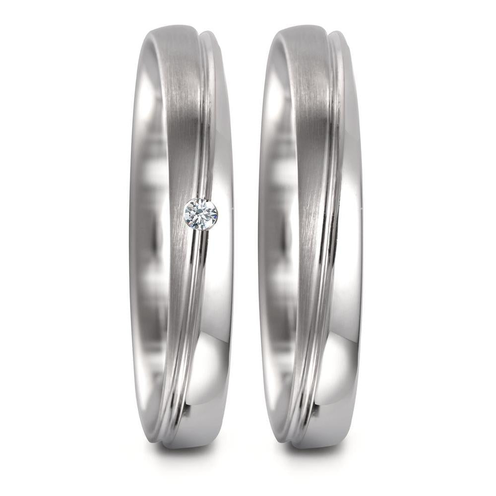 Anillo de pareja 750/oro blanco de 18 quilates Diamante 0.02 ct, tw-vsi