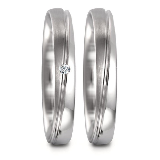 Anillo de pareja 750/oro blanco de 18 quilates Diamante 0.02 ct, tw-vsi