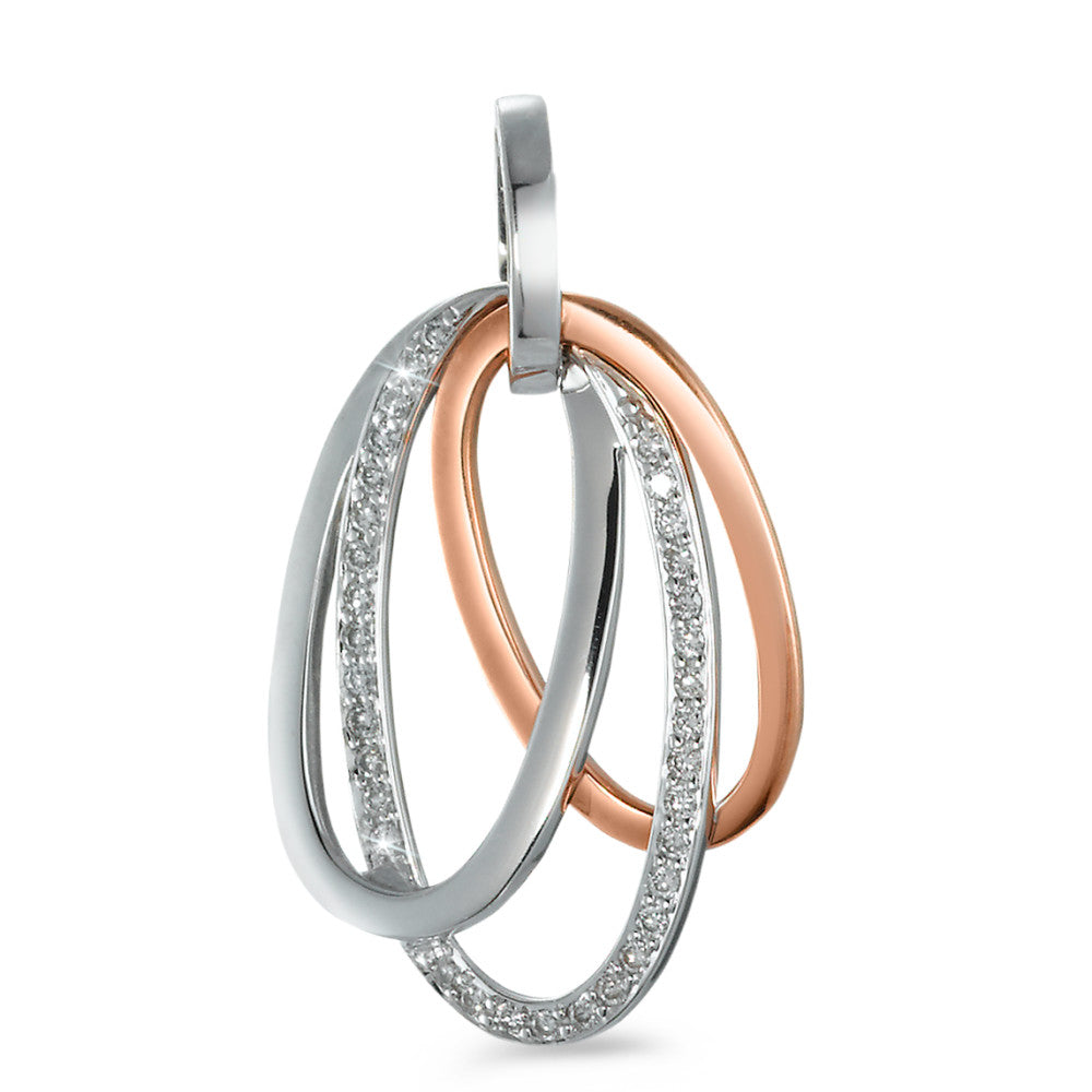 Colgante 750/oro blanco de 18 quilates, 750/oro rojo de 18 quilates Diamante 0.17 ct, 34 piedras, w-si