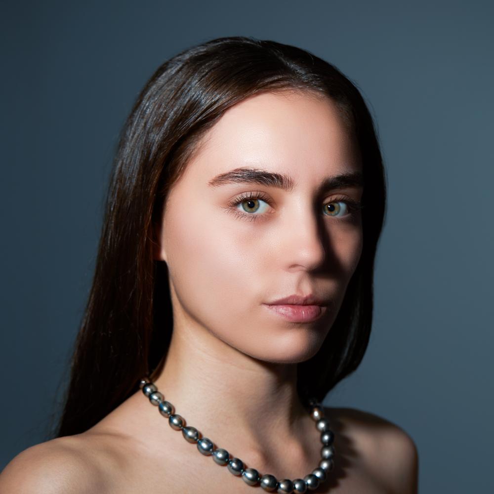 Collar 750/oro blanco de 18 quilates Perla de Tahití 9-10 mm 45 cm