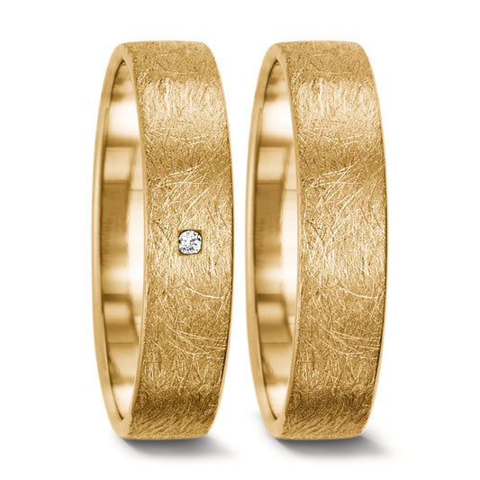 Anillo de pareja 750/oro amarillo de 18 quilates Diamante 0.008 ct, tw-vsi