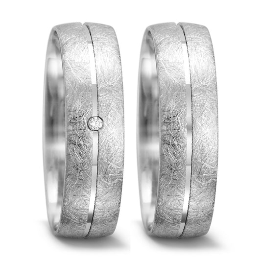 Anillo de pareja 750/oro blanco de 18 quilates Diamante 0.01 ct, tw-vsi