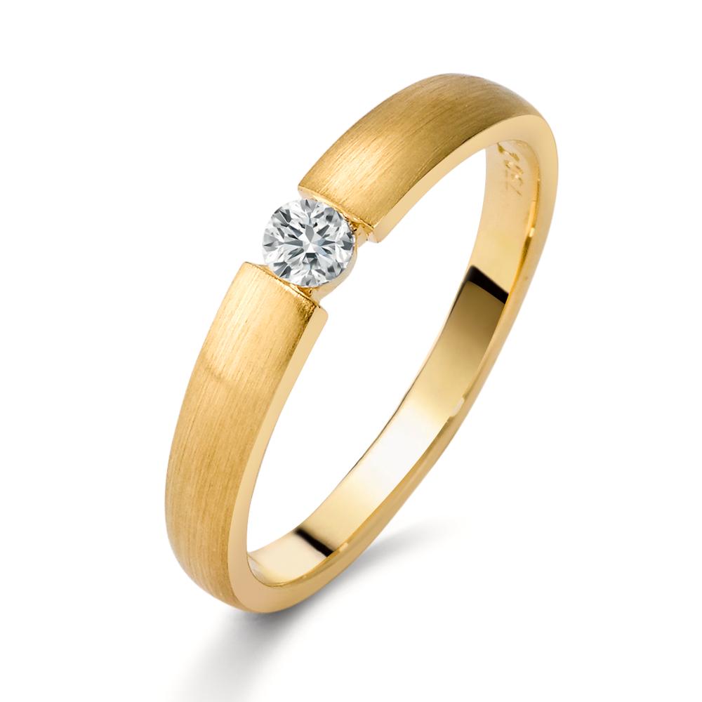 Anillo solitario 750/oro amarillo de 18 quilates Diamante 0.10 ct, w-si