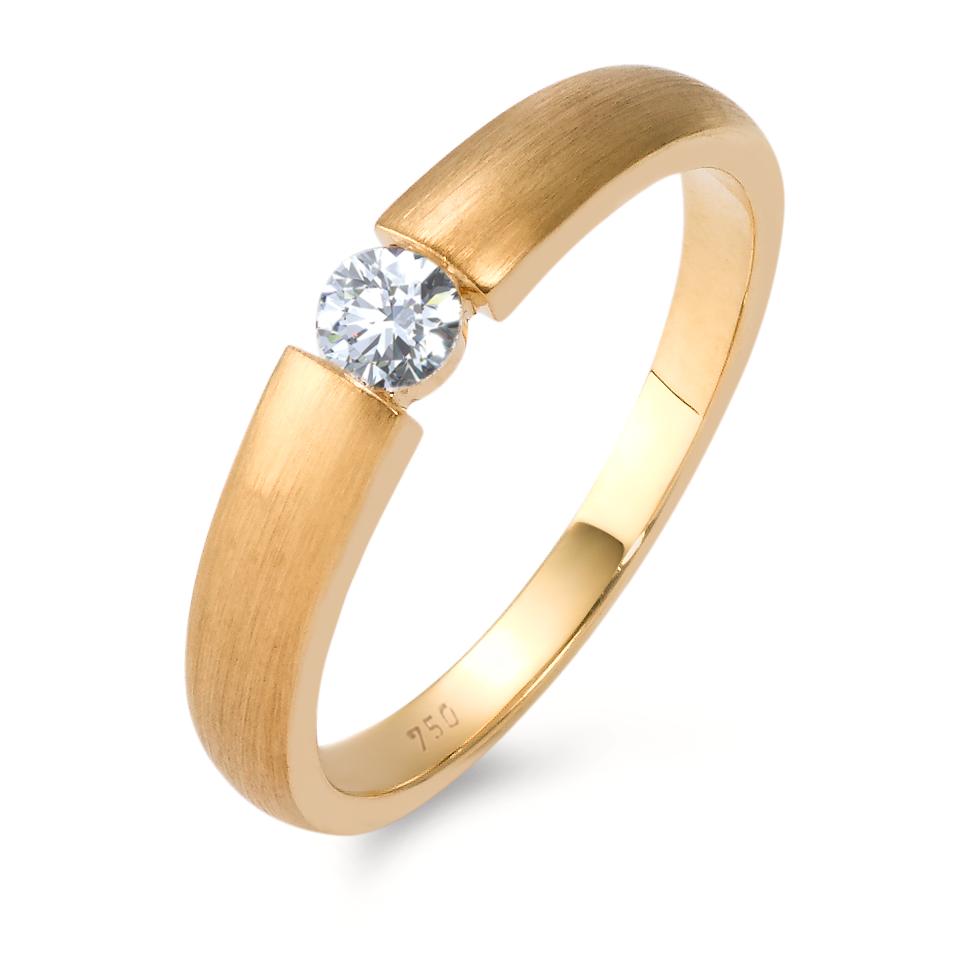 Anillo solitario 750/oro amarillo de 18 quilates Diamante 0.15 ct, w-si