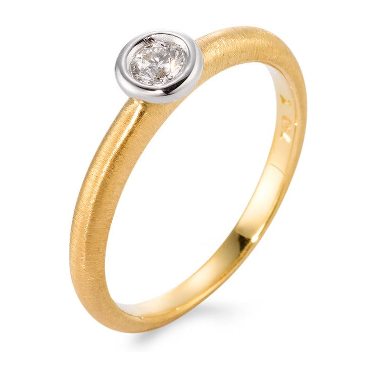 Anillo solitario 750/oro amarillo de 18 quilates, 750/oro blanco de 18 quilates Diamante 0.23 ct, w-si