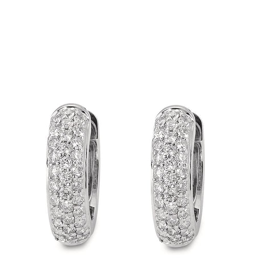 Aro con bisagra 750/oro blanco de 18 quilates Diamante 0.50 ct, 66 piedras, w-si