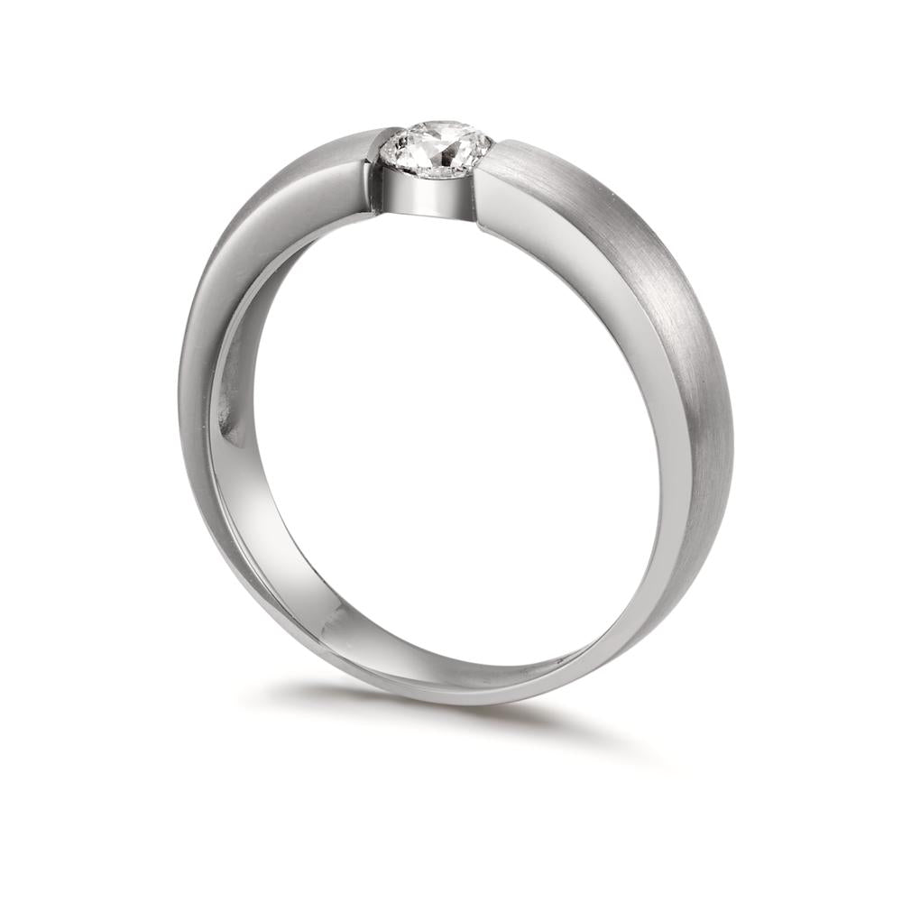 Anillo solitario 750/oro blanco de 18 quilates Diamante blanco, 0.30 ct, w-si