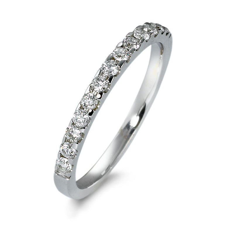 Anillo de memoria Oro blanco de 585/14 kt. Diamante 0.25 ct, 13 piedras, w-si