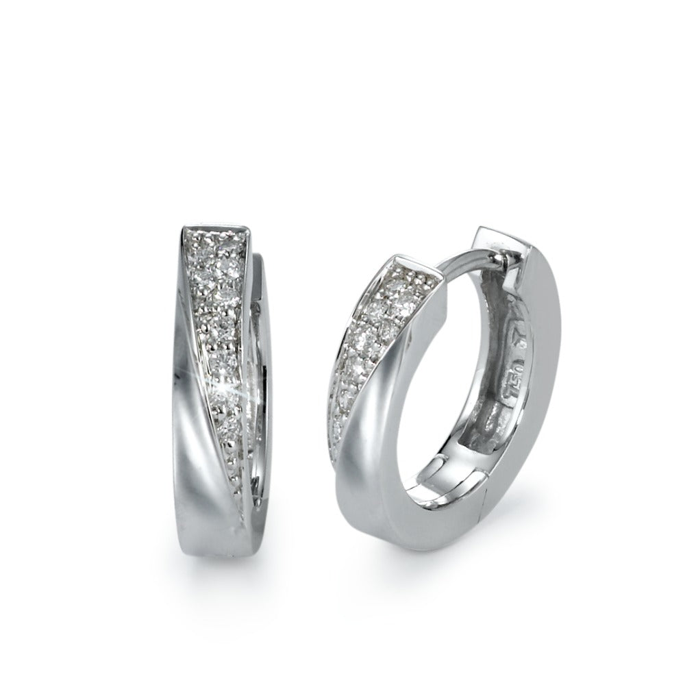 Aro con bisagra 750/oro blanco de 18 quilates Diamante 0.13 ct, 18 piedras, w-si