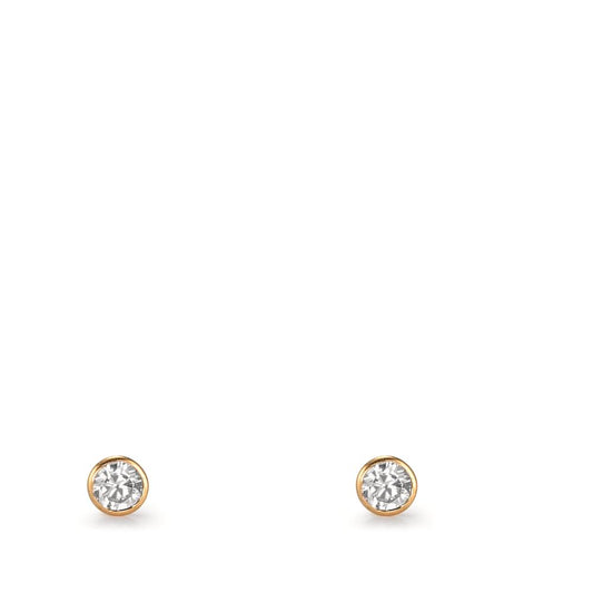 Pendientes 750/oro amarillo de 18 quilates Circonita 2 piedras Ø2.5 mm