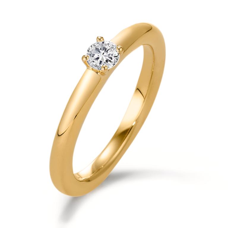 Anillo solitario 750/oro amarillo de 18 quilates Diamante 0.20 ct, w-si