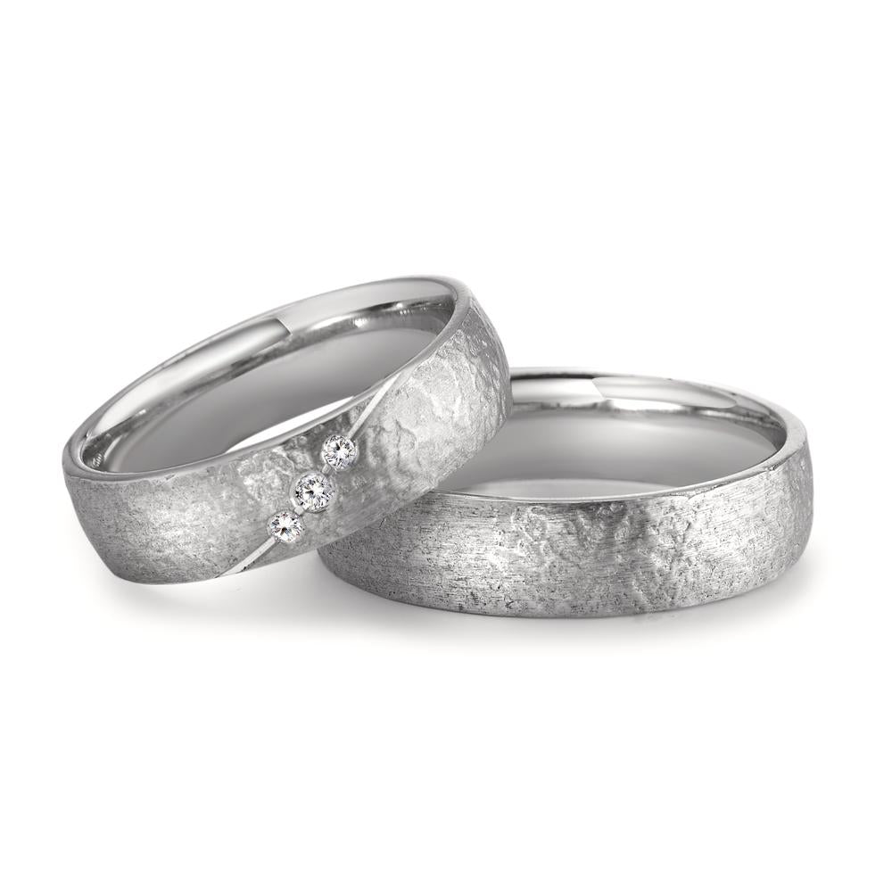 Anillo de pareja 750/oro blanco de 18 quilates