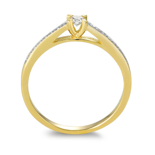 Anillo de dedo 750/oro amarillo de 18 quilates Diamante 0.17 ct, 15 piedras, w-si