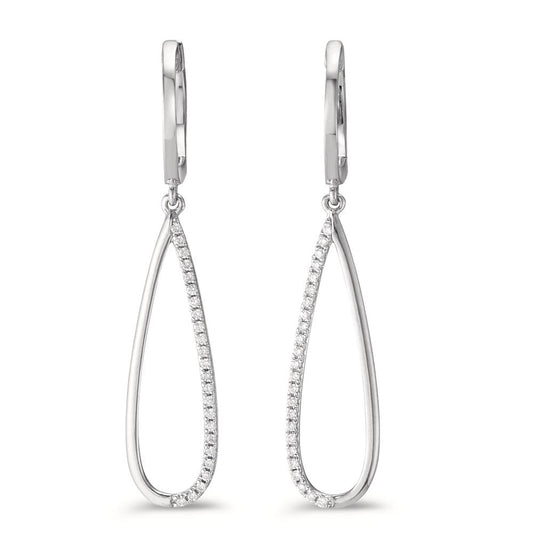 Pendientes 750/oro blanco de 18 quilates Diamante 0.14 ct, w-si