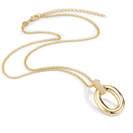 Collar con colgante Plata Circonita 33 piedras Amarillo Dorado 40-45 cm