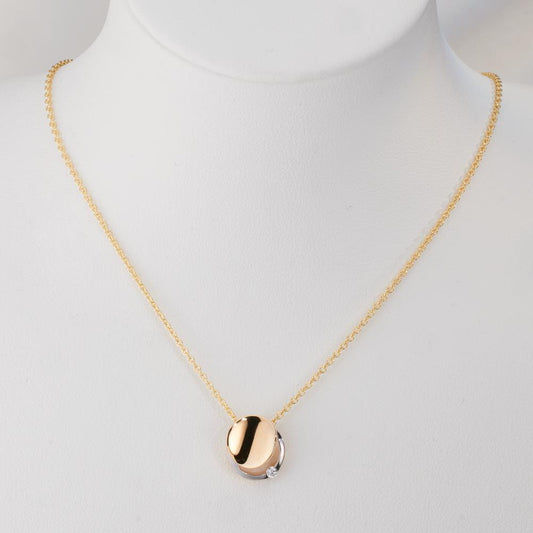 Colgante Oro amarillo de 375/9K Circonita Bicolor Ø10 mm