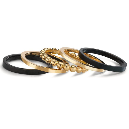 Juego de anillos 750/oro amarillo de 18 quilates, Titanio