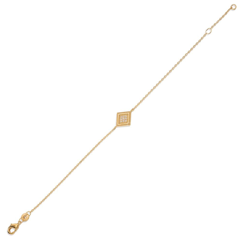 Pulsera Bronce Circonita 9 piedras Dorado 16-18 cm