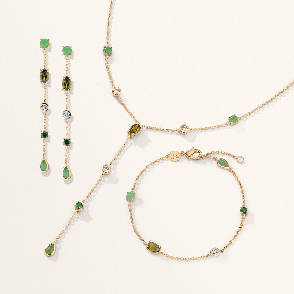 Collar Bronce Venturina 8 piedras Dorado 40-45 cm