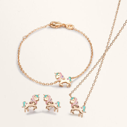 Pulsera Bronce Pintado/lacado Unicornio 13-15 cm