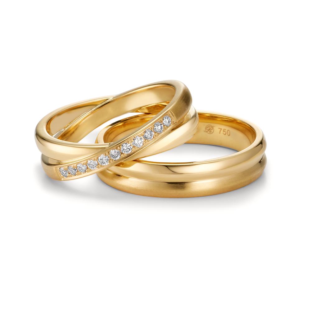 Anillo de pareja 750/oro amarillo de 18 quilates