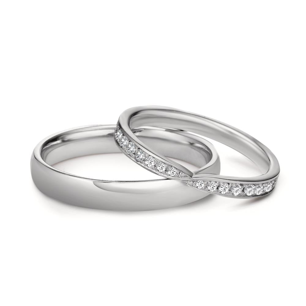 Anillo de pareja 750/oro blanco de 18 quilates