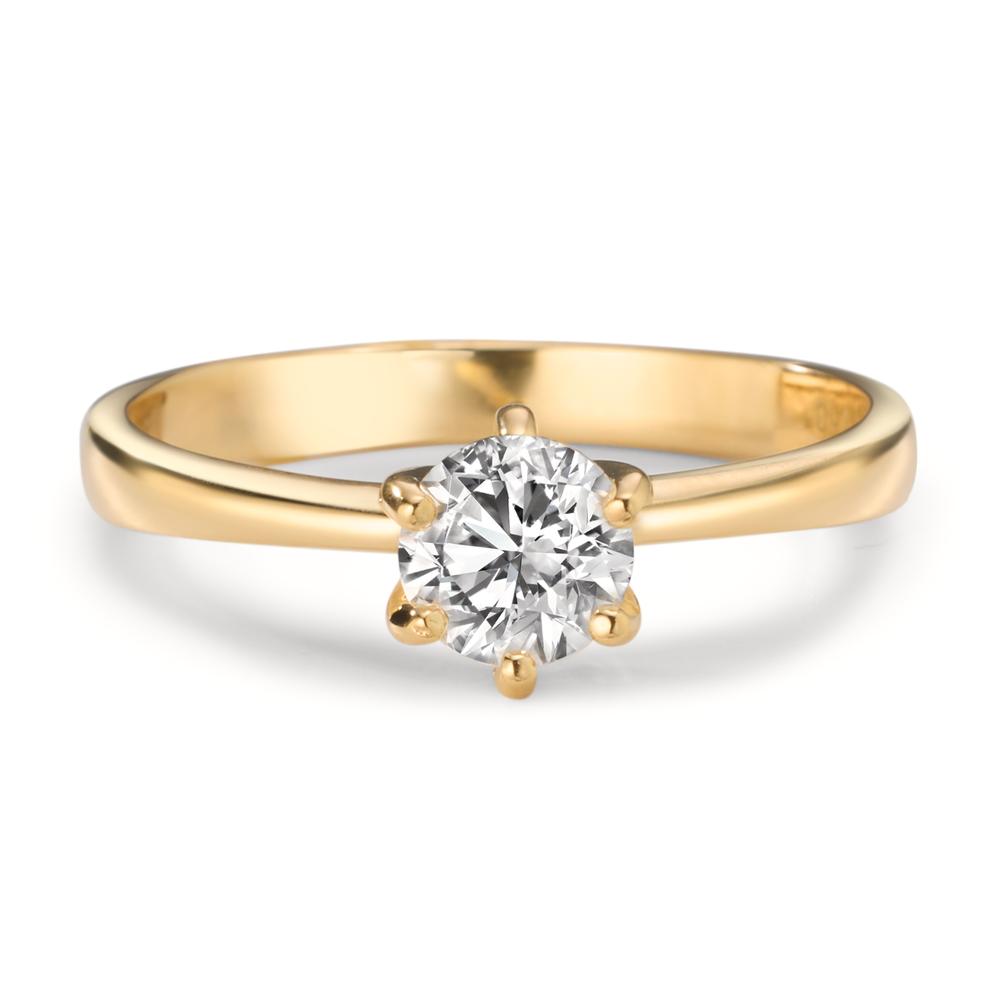 Anillo solitario 750/oro amarillo de 18 quilates Diamante cultivado en laboratorio 0.50 ct, w-si