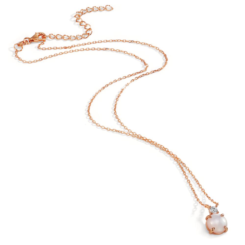 Collar Plata Circonita Rosa Dorado Madre perla 40-45 cm