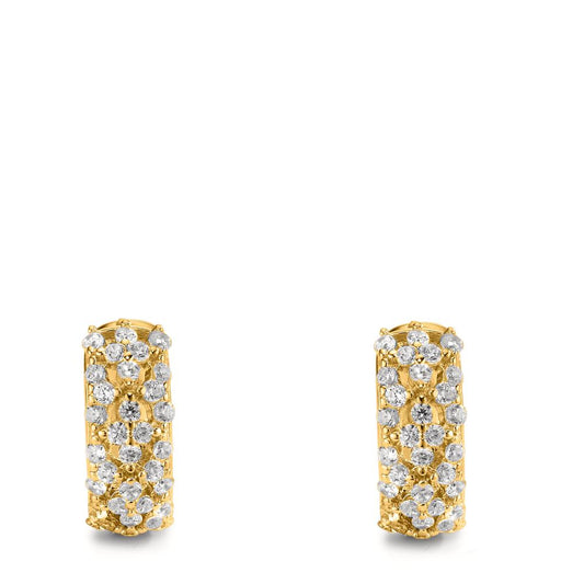 Aro con bisagra Plata Circonita Amarillo Dorado