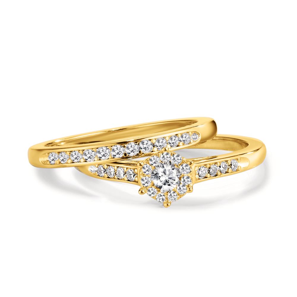 Anillo de dedo Plata Circonita Dorado