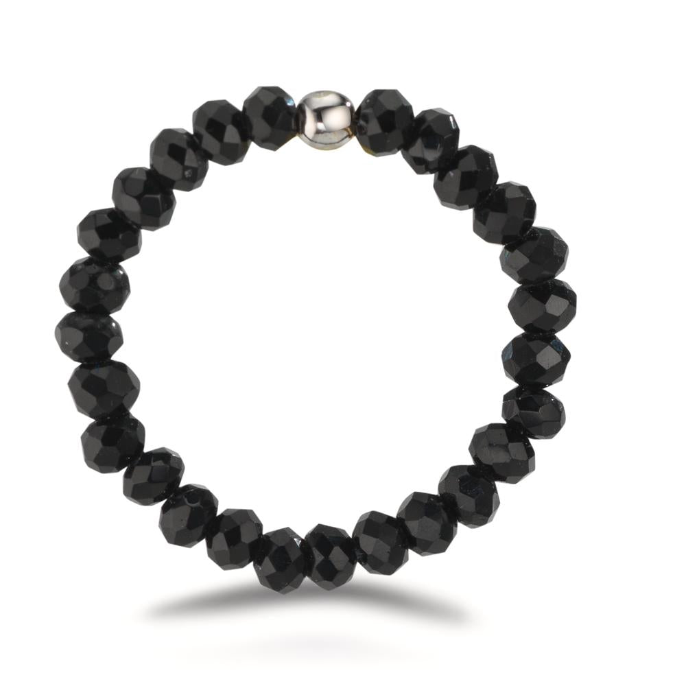 Anillo de dedo Acero inoxidable Cristal negro, 3 mm