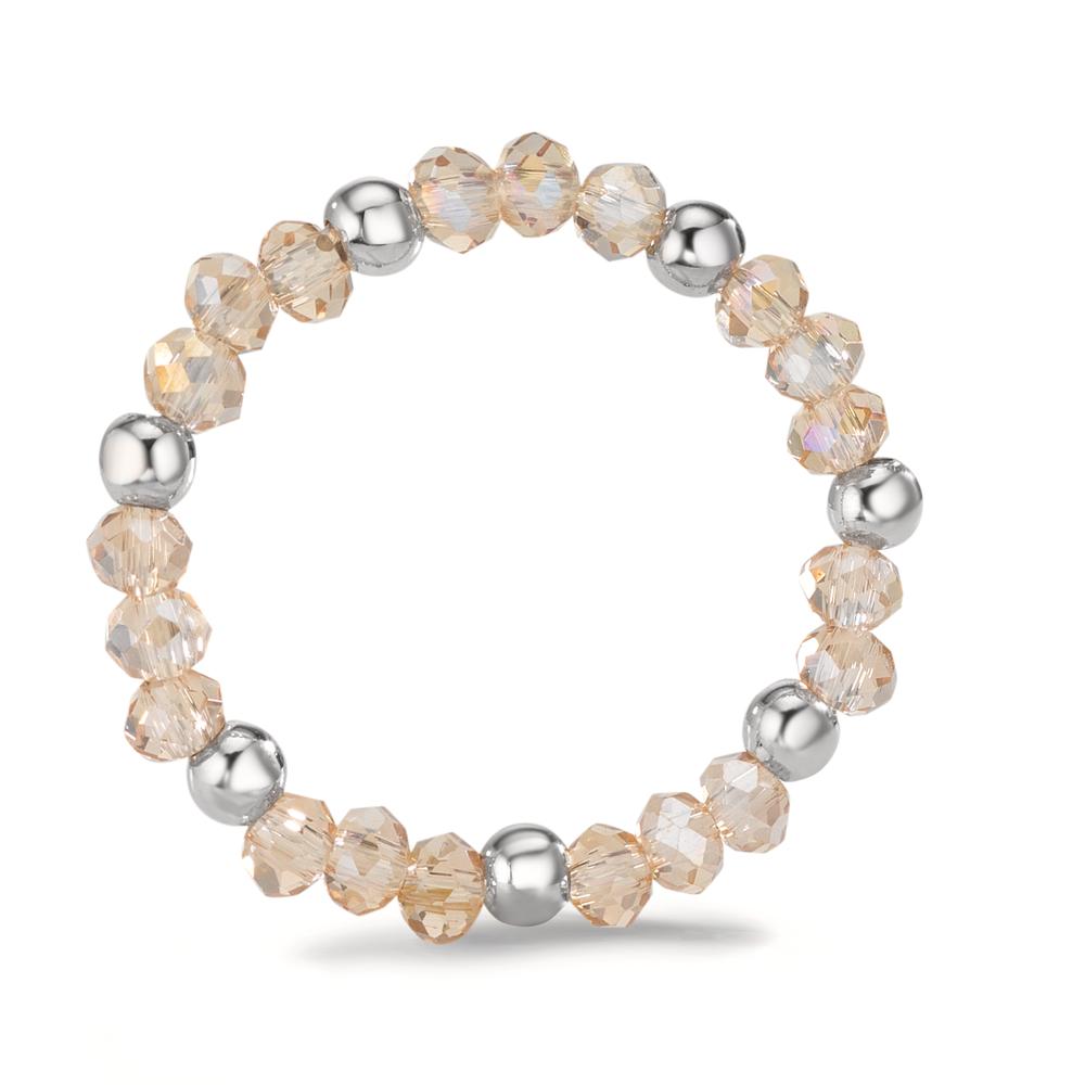 Anillo de dedo Acero inoxidable Cristal champán, 3 mm