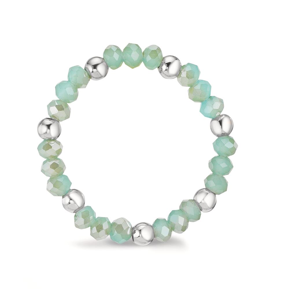 Anillo de dedo Acero inoxidable Cristal turquesa, 3 mm