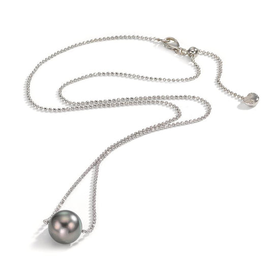 Collar Plata Rodio plateado Perla de Tahití, 10 mm 38-50 cm