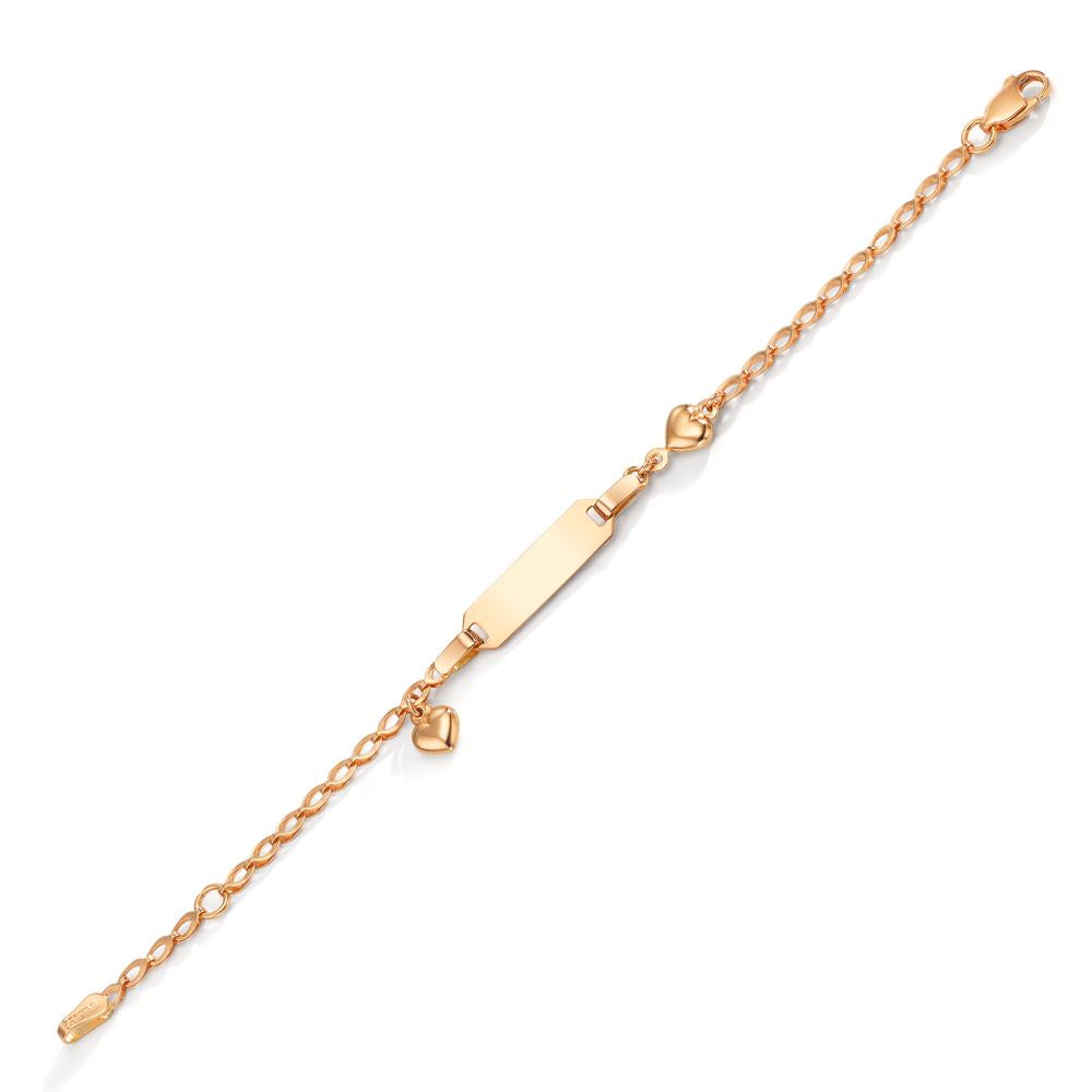 Pulsera grabada 750/oro rojo de 18 quilates Corazón 12-14 cm