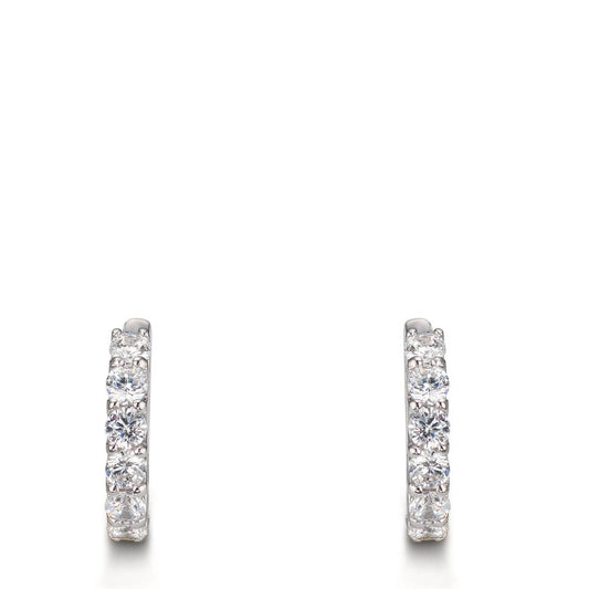 Aro con bisagra Plata Circonita 16 piedras Rodio plateado