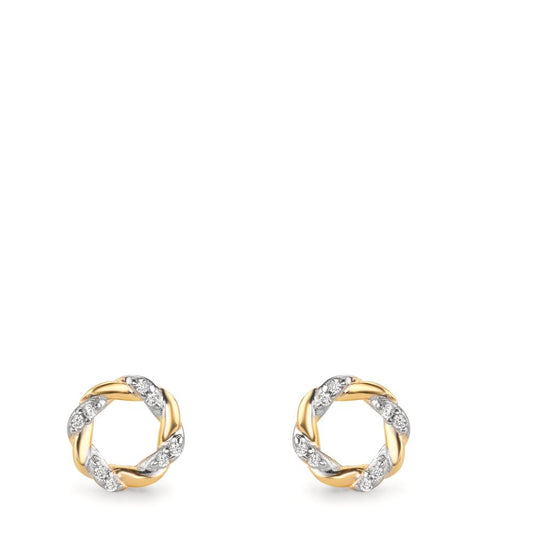 Pendientes Oro amarillo de 375/9K Circonita 16 piedras Ø6.5 mm