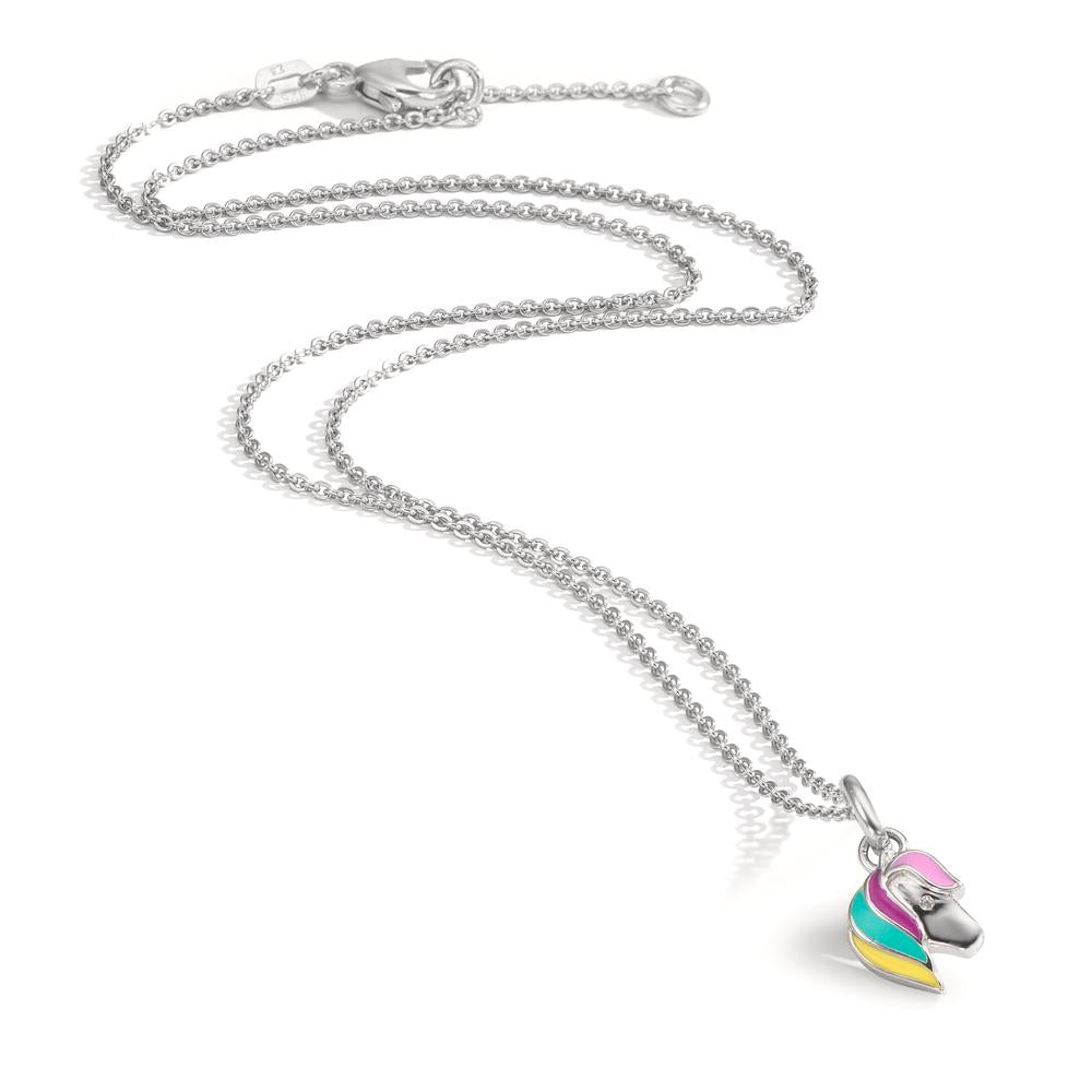 Collar con colgante Plata Circonita Rodio plateado Caballo 36-38 cm