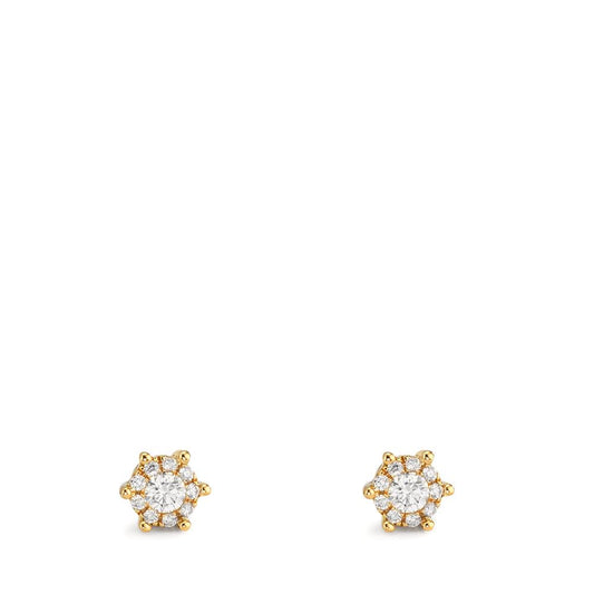Pendientes 750/oro amarillo de 18 quilates Diamante 0.17 ct, 2 piedras, w-si Ø4.5 mm