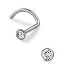 Pendiente de nariz Titanio Cristal blanco Ø2.5 mm