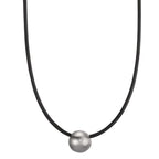 Collar Acero inoxidable, Caucho Diamante 0.02 ct, tw-si 45 cm Ø2 mm