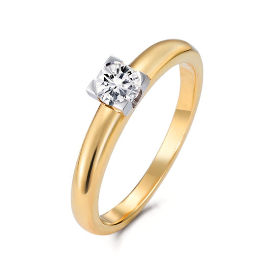 Anillo solitario 750/oro amarillo de 18 quilates Diamante 0.30 ct, w-si Bicolor