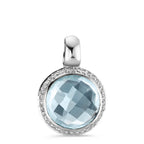 Colgante 750/oro blanco de 18 quilates Topacio 0.14 ct, w-si