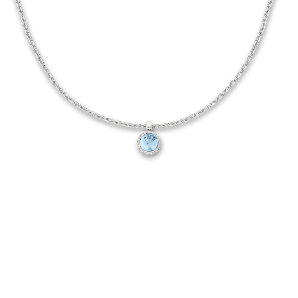 Colgante 750/oro blanco de 18 quilates Topacio 0.14 ct, w-si